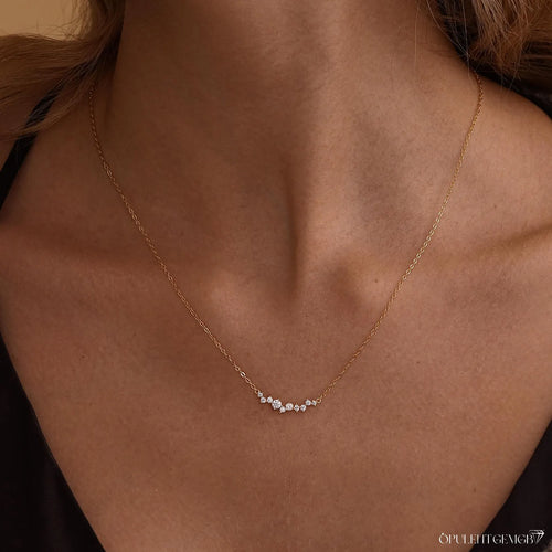 Minimalist Diamond Smile Necklace